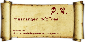 Preininger Médea névjegykártya